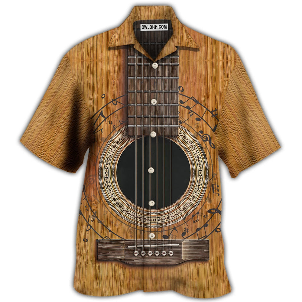 Guitar Old Retro Music Lover - Hawaiian Shirt - Owl Ohh - Owl Ohh