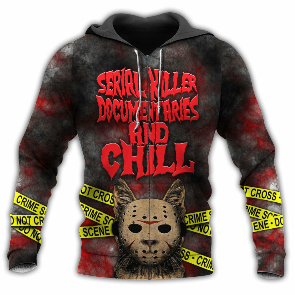 Cat Serial Killer Documentaries And Chill - Hoodie - Owl Ohh - Owl Ohh