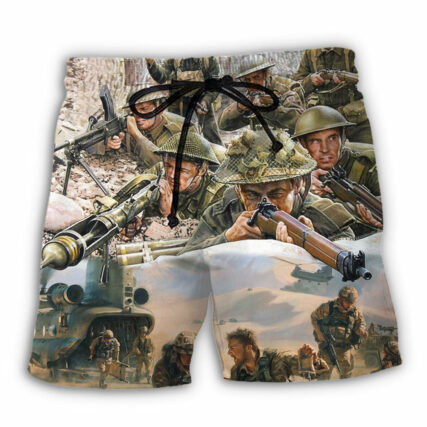 Veteran War Painting Fighting Together - Beach Short - Owl Ohh - Owl Ohh