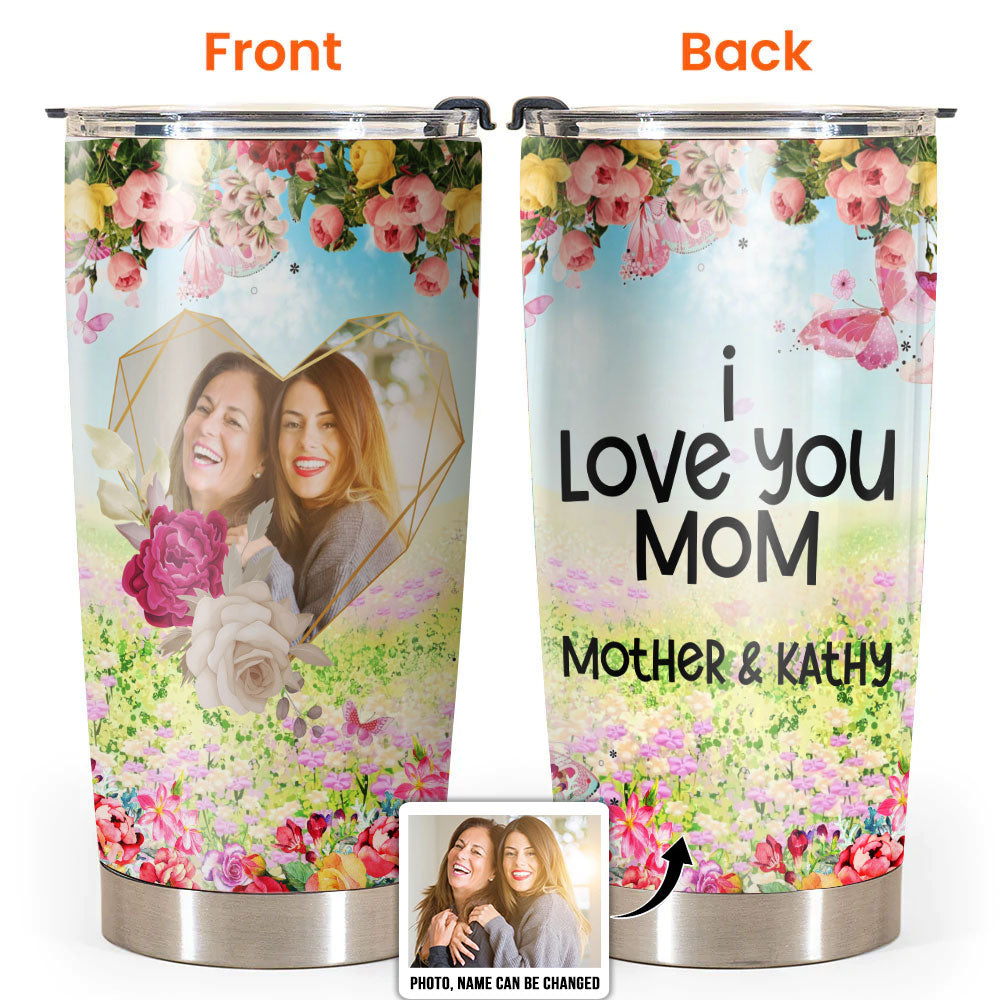 Mother's Day I Love You Mom Vintage Vibe Custom Photo Personalized - Tumbler - Personalized Photo Gifts-Owl Ohh