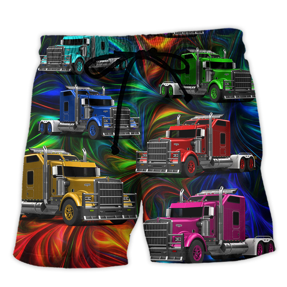 Truck Amazing Colorful Life - Beach Short - Owl Ohh - Owl Ohh