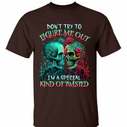 DON'T TRY TO FIGURE ME OUT SKULL COTTON SHIRT - TLTR0604233