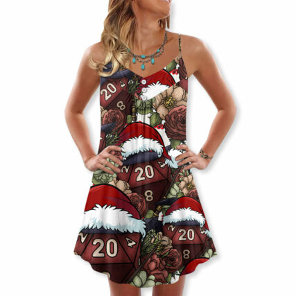 D20 Witch Dice D20 Christmas Vibe - V-neck Sleeveless Cami Dress - Owl Ohh - Owl Ohh