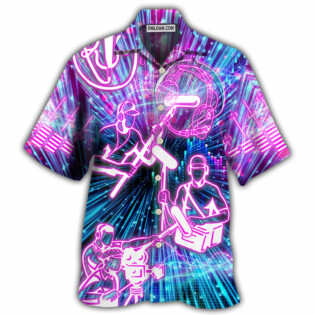 Sound Engineer Neon Style - Hawaiian Shirt - Owl Ohh - Owl Ohh