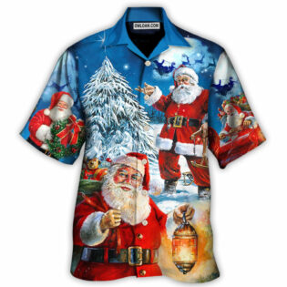 Christmas Santa Claus Story Nights Christmas Is Coming Painting Style - Hawaiian Shirt - Owl Ohh for men and women, kids - Owl Ohh