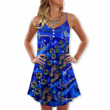 Christmas Never Walk Alone - V-neck Sleeveless Cami Dress - Owl Ohh - Owl Ohh