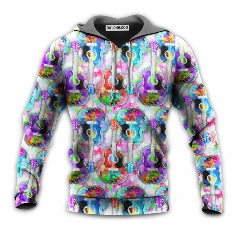 Guitar Mix Color Art Style - Hoodie - Owl Ohh - Owl Ohh