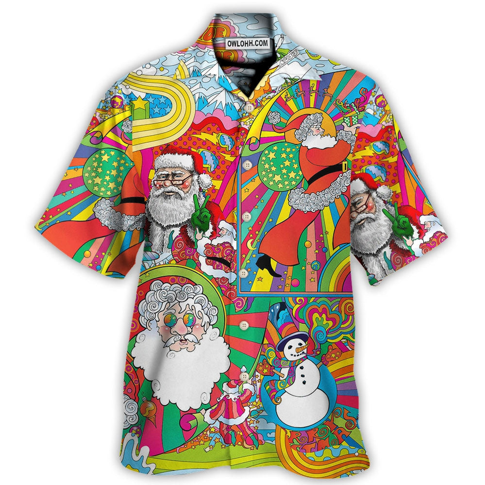 Hippie Santa Merry Xmas - Hawaiian Shirt - Owl Ohh - Owl Ohh