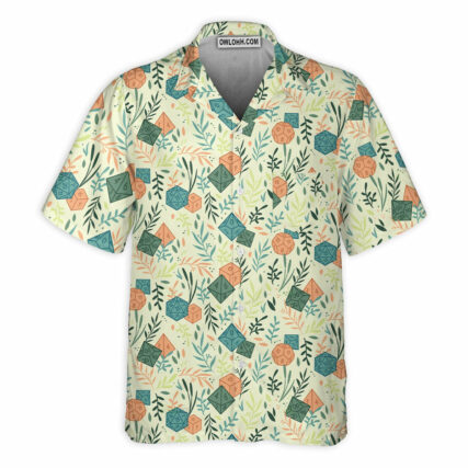 DnD Dice Plants Pattern - Hawaiian Shirt - Owl Ohh - Owl Ohh