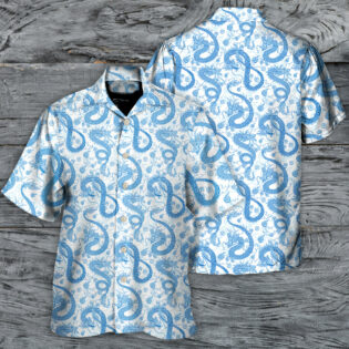 DnD Blue Dragon And White - Hawaiian Shirt - Owl Ohh-Owl Ohh