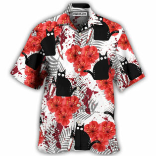 Black Cat Blood Stains - Hawaiian Shirt - Owl Ohh - Owl Ohh