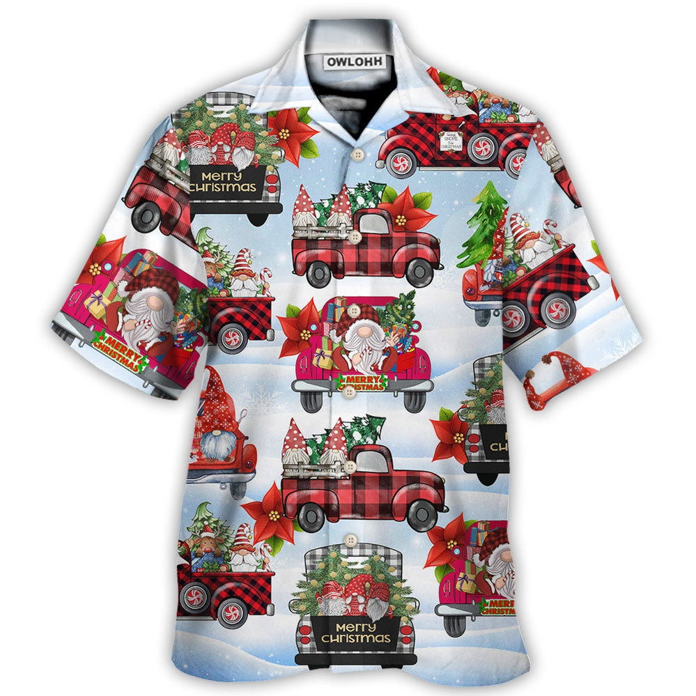 Gnome And Christmas Truck Merry Xmas - Hawaiian Shirt - Owl Ohh - Owl Ohh