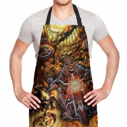 Skull Motorcycle Racing Fast Fire - Adjustable Apron - Owl Ohh - Owl Ohh