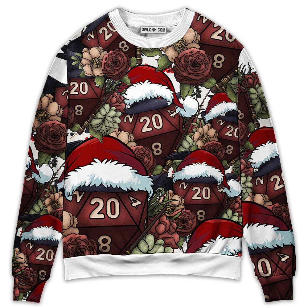 Christmas D20 Witch Dice D20 Xmas Vibe - Sweater - Ugly Christmas Sweaters - Owl Ohh - Owl Ohh