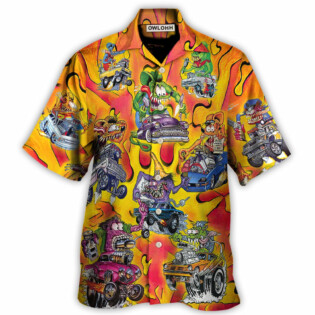 Hot Rod Vintage Racing Savage Burn Energy - Hawaiian Shirt - Owl Ohh - Owl Ohh