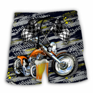 Beer I Like Beer And Motocycles And Maybe 3 People - Beach Short - Owl Ohh - Owl Ohh