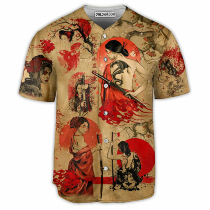 Samurai Girl Tattoo Strong - Baseball Jersey - Owl Ohh