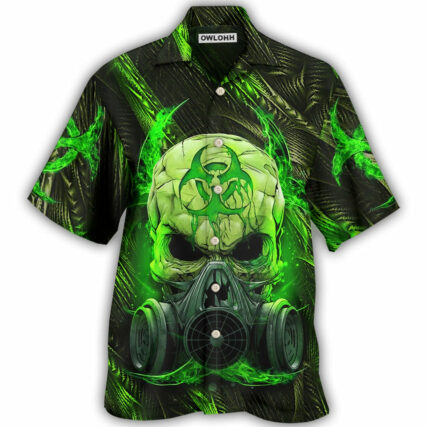 Skull Mask Green Lighting - Hawaiian Shirt - Owl Ohh - Owl Ohh