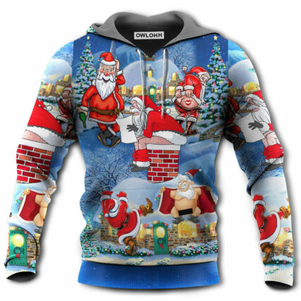 Christmas Rebellious Santa Claus Drunk Beer Troll Xmas Funny - Hoodie - Owl Ohh - Owl Ohh