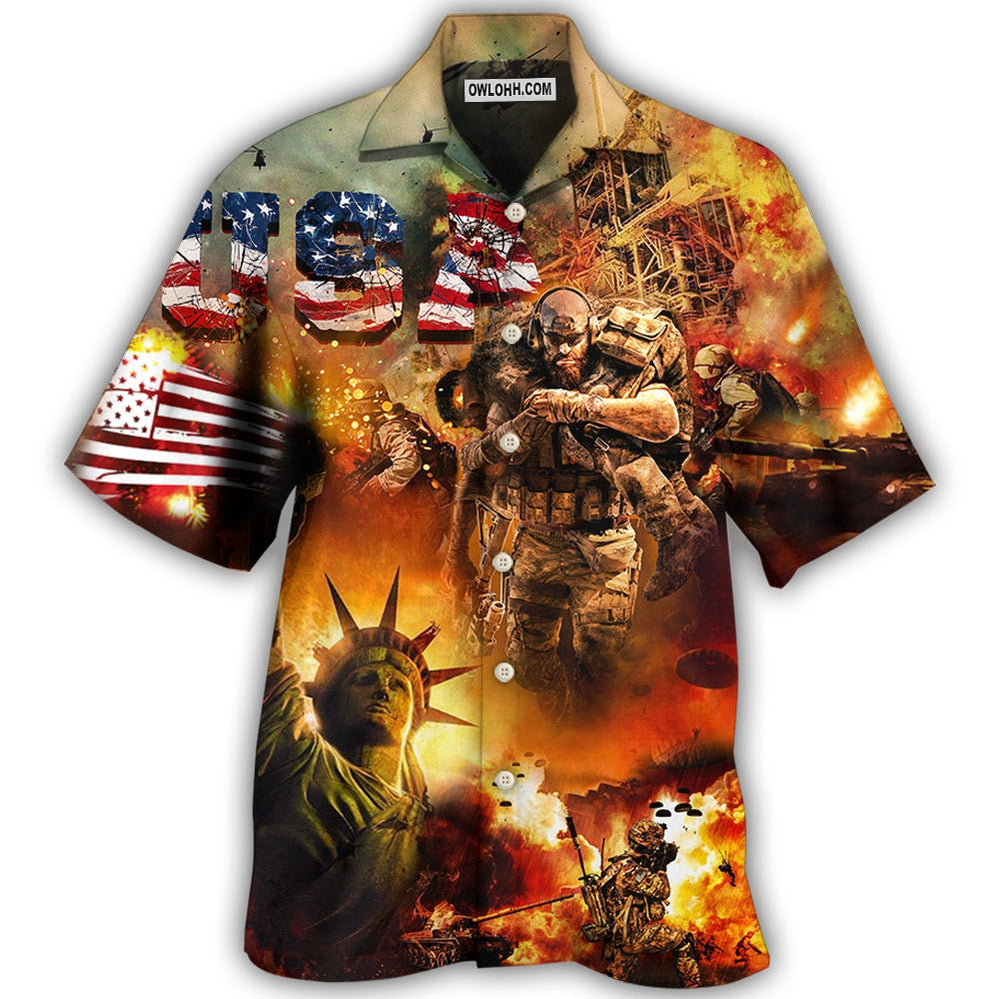 Veteran America Independence Day Veteran USA - Hawaiian Shirt - Owl Ohh - Owl Ohh