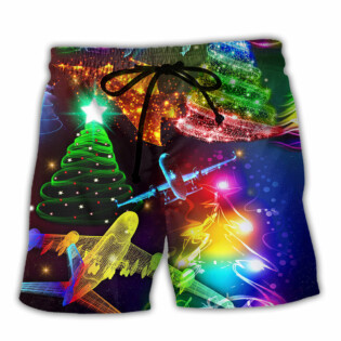 Combat Aircraft Christmas Merry Everything Happy Always - Beach Short - Owl Ohh - Owl Ohh