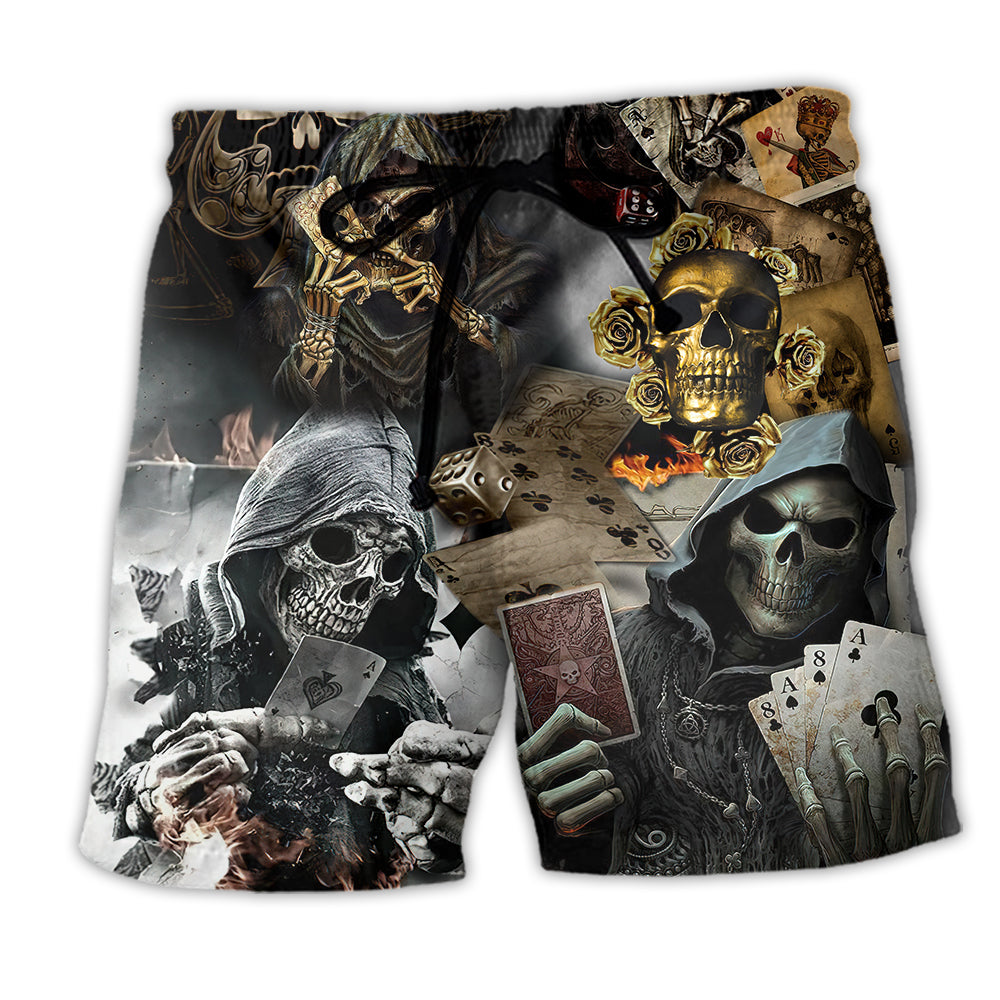 Skull Gambling The Death Game End - Beach Short - Owl Ohh - Owl Ohh