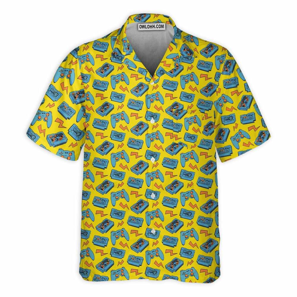 DnD Game Controller Yellow Pattern - Hawaiian Shirt - Owl Ohh - Owl Ohh
