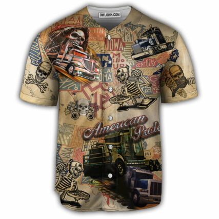 Skull Love Life American Pride - Baseball Jersey - Owl Ohh - Owl Ohh