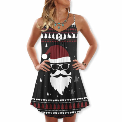 Christmas Up On The Rooftop Click Click Click Santa Claus - V-neck Sleeveless Cami Dress - Owl Ohh - Owl Ohh