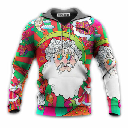 Christmas Santa Claus Psychedelic Colorful Hippie - Hoodie - Owl Ohh - Owl Ohh