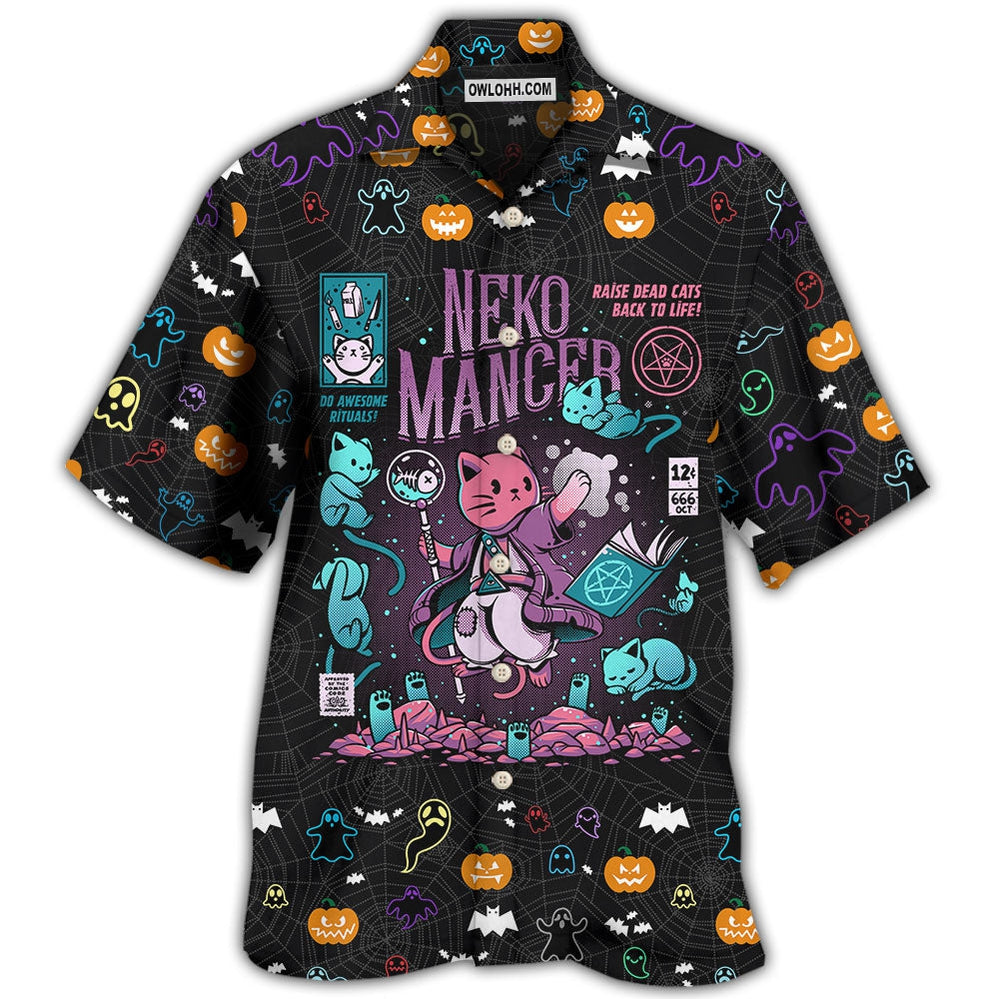 Cat Halloween Neko Mancer - Hawaiian Shirt - Owl Ohh - Owl Ohh