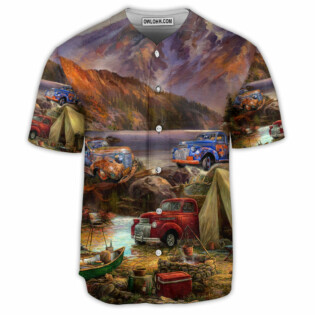 Camping Car Mountain Style Beautiful - Baseball Jersey - Owl Ohh - Owl Ohh