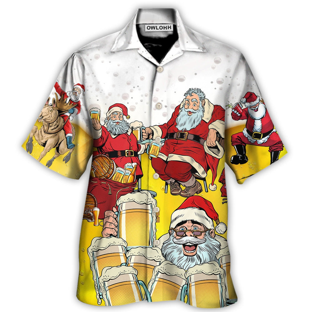 Christmas Santa I Want More Beer - Hawaiian Shirt - Owl Ohh - Owl Ohh