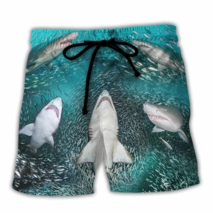 Shark's Buffet -Thousands Of Sardines - Beach Short - Owl Ohh - Owl Ohh