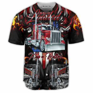 Truck Keep On Rolling Truckers In Fire - Baseball Jersey - Owl Ohh - Owl Ohh