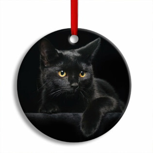 Black Cat Kitty Lover - Circle Ornament - Owl Ohh - Owl Ohh