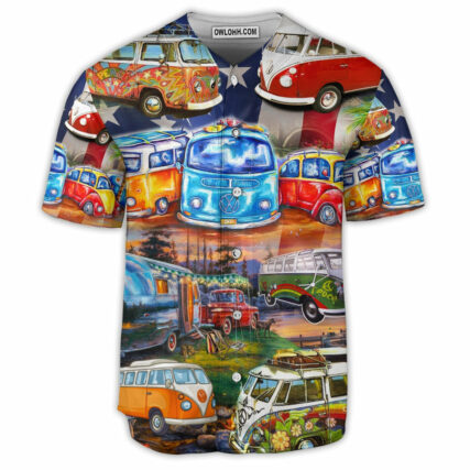 Camping Independence Day America - Baseball Jersey - Owl Ohh - Owl Ohh