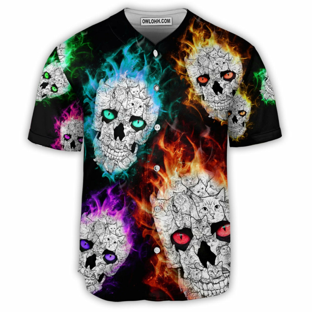 Skull Color Smile Say Hi - Baseball Jersey - Owl Ohh - Owl Ohh