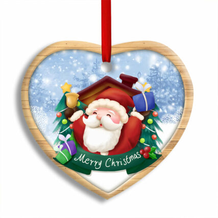 Christmas Santa Snowman Merry Christmas - Heart Ornament - Owl Ohh - Owl Ohh