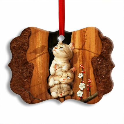 Cat Kitten Happy Life - Horizontal Ornament - Owl Ohh - Owl Ohh