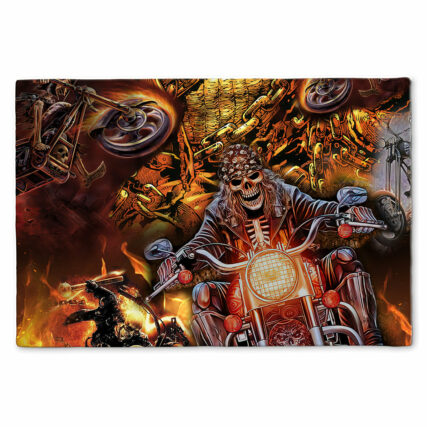 Skull Motorcycle Racing Fast Fire - Doormat - Owl Ohh - Owl Ohh