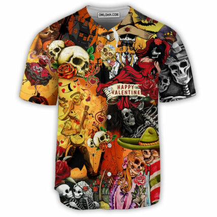 Skull Happy Women's Day, Valentine Gift's Day - Baseball Jersey - Owl Ohh - Owl Ohh