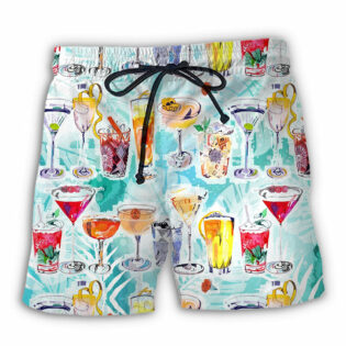 Wine Cocktail And Beach Tropical - Beach Short - Owl Ohh - Owl Ohh