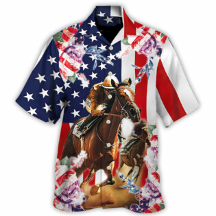 America Horse Racing Rose - Hawaiian Shirt - Owl Ohh-Owl Ohh