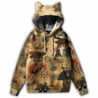 Cat Love Pirate Vintage Style - Ears Hoodie - Owl Ohh - Owl Ohh