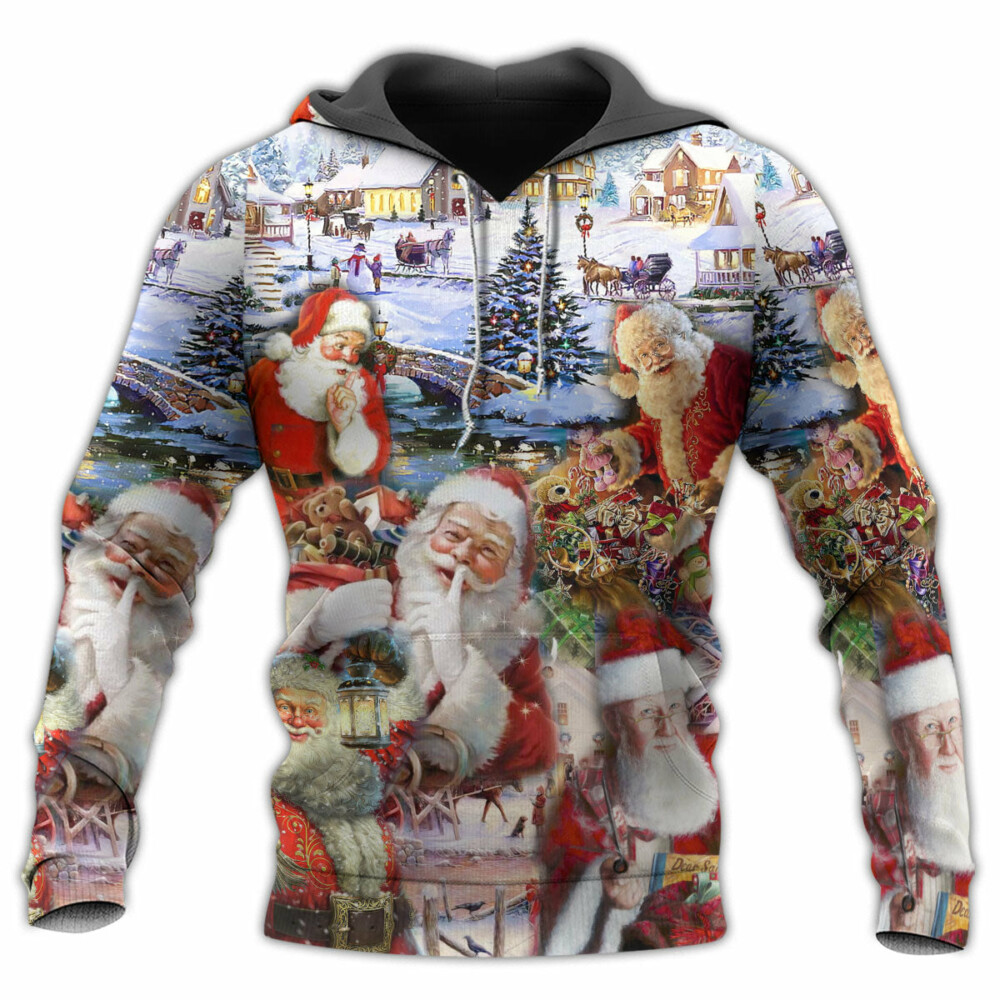 Christmas Santa I'm Just Here For The Ho's - Hoodie - Owl Ohh - Owl Ohh
