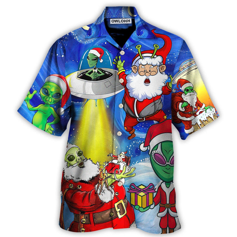 Christmas Santa Is An Alien Magic Night Funny - Hawaiian Shirt - Owl Ohh for men and women, kids - Owl Ohh