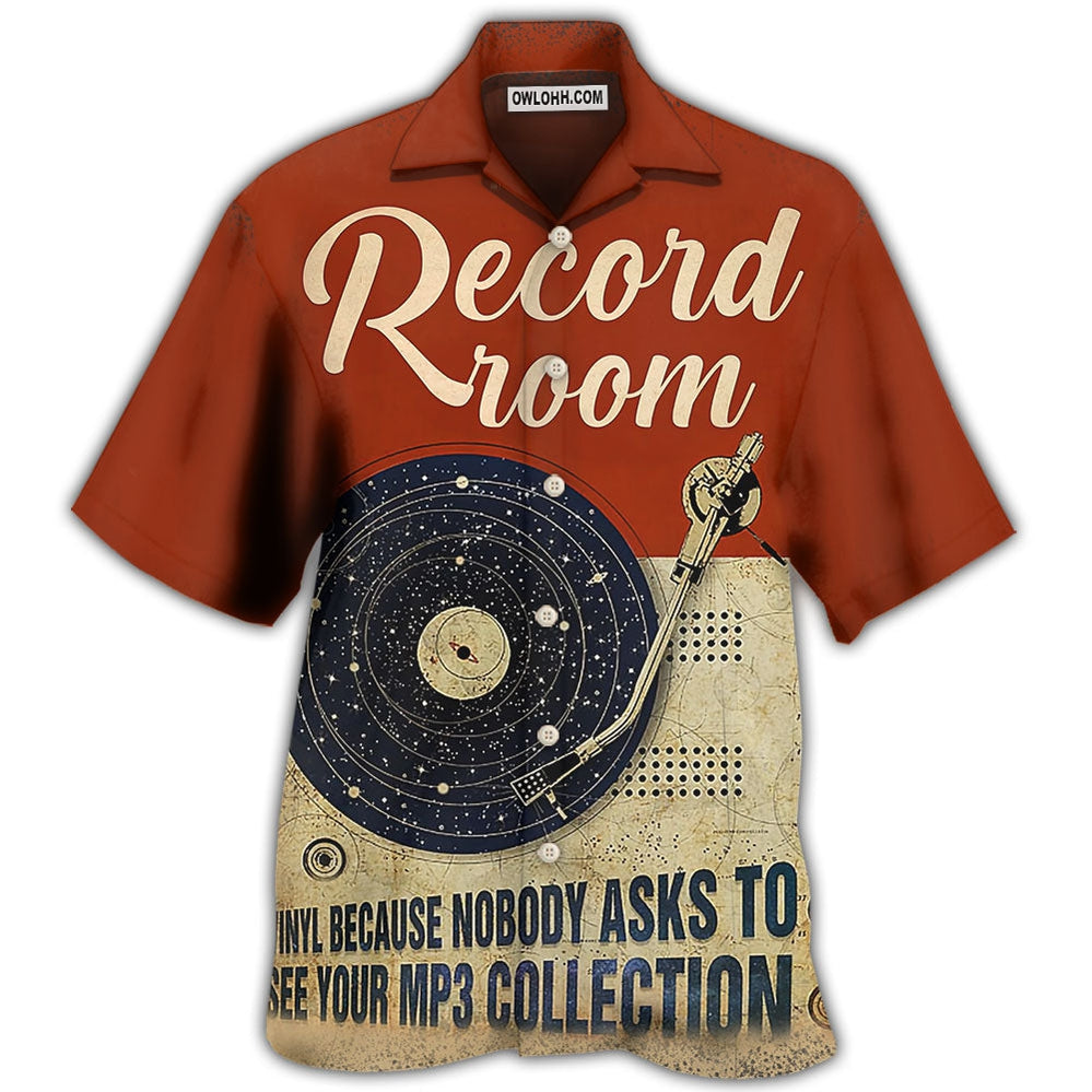 Music Retro Record Room Personalized - Hawaiian Shirt - Owl Ohh - Owl Ohh