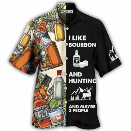 Wine Hunting I Like Bourbon - Hawaiian Shirt - Owl Ohh - Owl Ohh