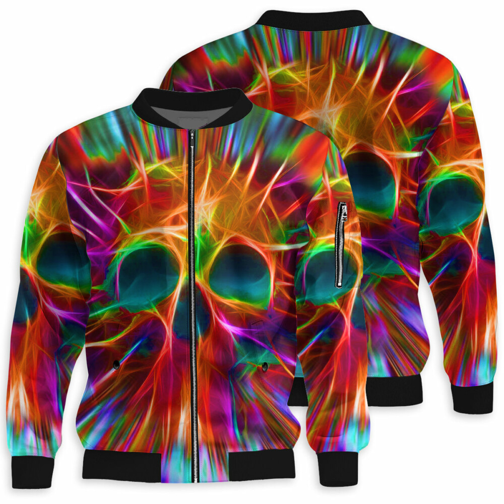 Skull Rainbow Color Love Cool Style - Bomber Jacket - Owl Ohh - Owl Ohh